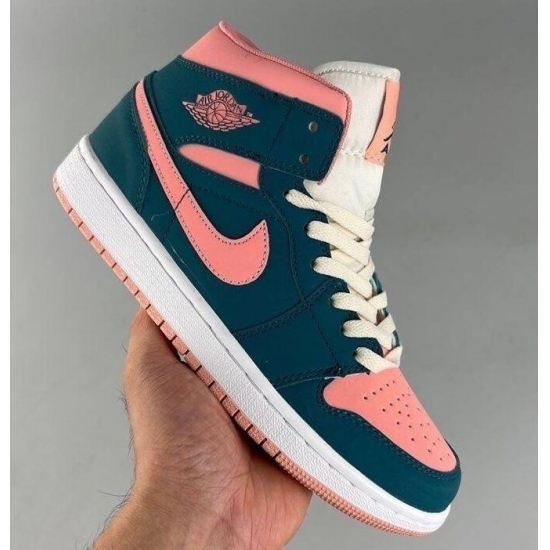 Women Air Jordan 1 Green Pink Shoes Women Air Jordan 1 Green Pink Shoes