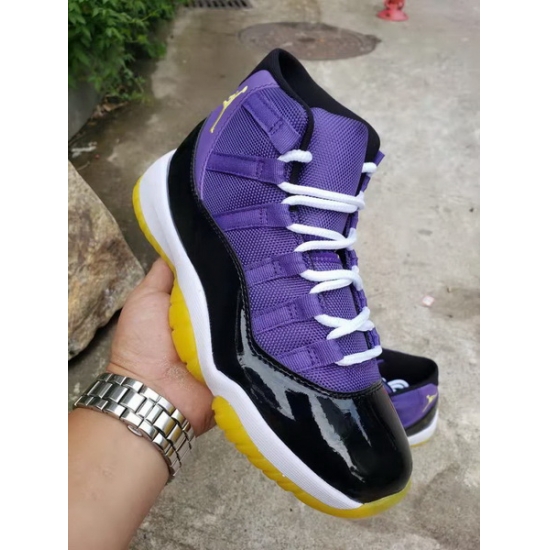 Air Jordan 11 Retro New Purple Yellow Lakers Men Basketball Shoes Air Jordan 11 Retro New Purple Yellow Lakers Men Basketball Shoes