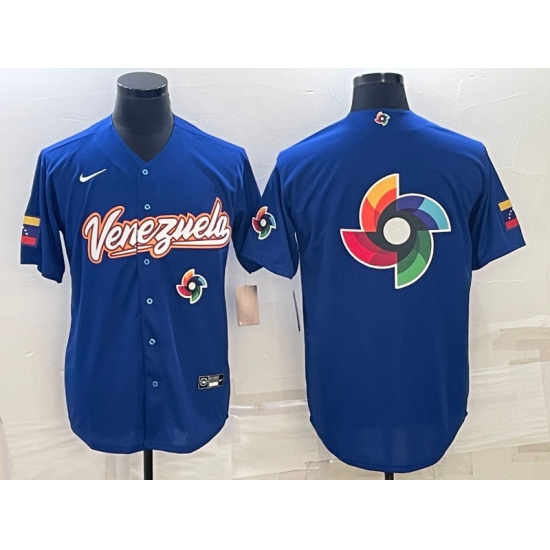 Men Venezuela Baseball 2023 Royal World Baseball Big Logo With Patch Classic Stitched Jersey Men Venezuela Baseball 2023 Royal World Baseball Big Logo With Patch Classic Stitched Jersey