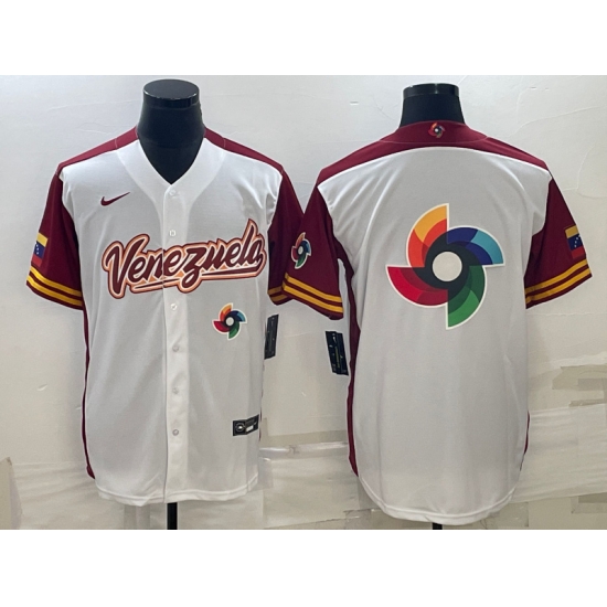 Men Venezuela Baseball 2023 White World Baseball Big Logo With Patch Classic Stitched Jersey Men Venezuela Baseball 2023 White World Baseball Big Logo With Patch Classic Stitched Jersey