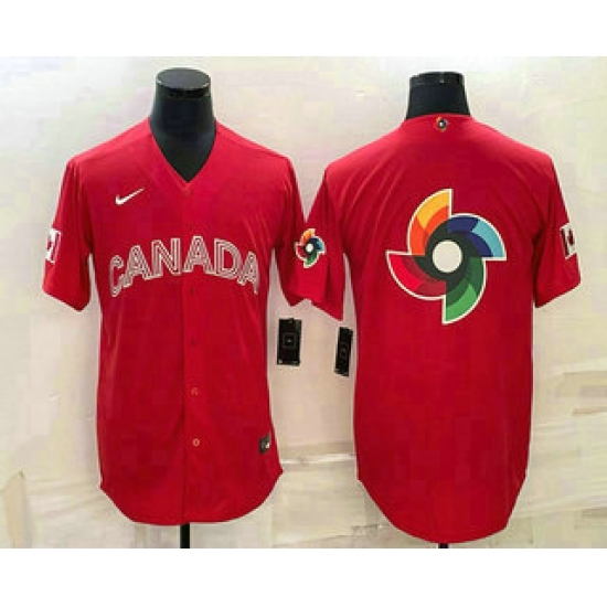 Men Canada Baseball 2023 Red World Big Logo With Patch Classic Stitched Jerseys Men Canada Baseball 2023 Red World Big Logo With Patch Classic Stitched Jerseys
