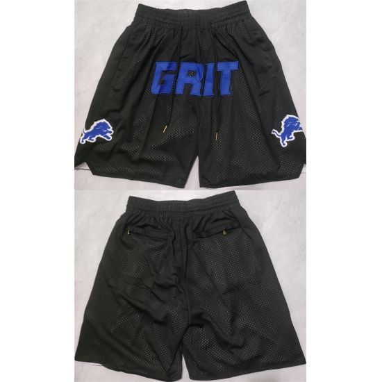 Men Detroit Lions Black Shorts