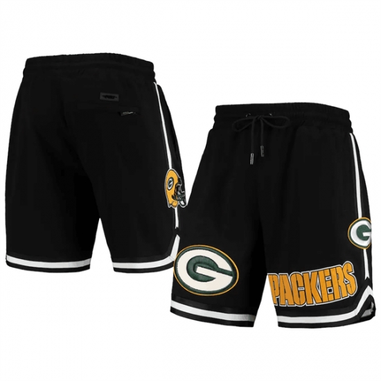 Men Green Bay Packers Black Shorts Men Green Bay Packers Black Shorts