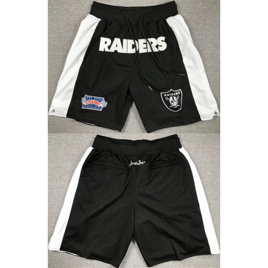Men Las Vegas Raiders Black White Shorts Men Las Vegas Raiders Black White Shorts