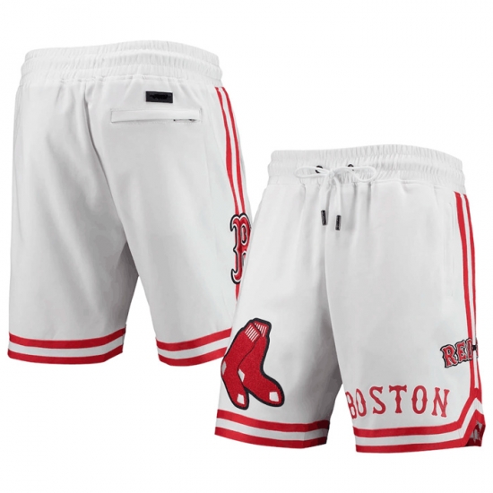 Men Boston Red Sox White Shorts Men Boston Red Sox White Shorts