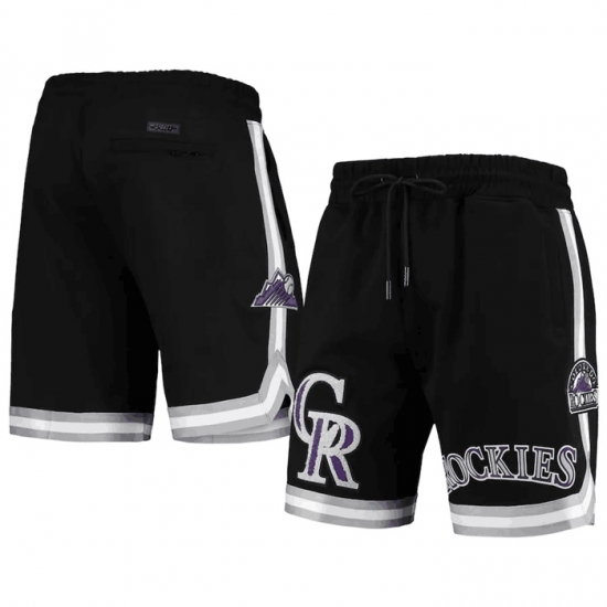 Men Colorado Rockies Black Team Shorts Men Colorado Rockies Black Team Shorts