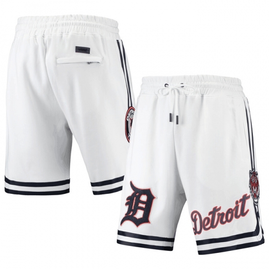 Men Detroit Tigers White Team Shorts Men Detroit Tigers White Team Shorts