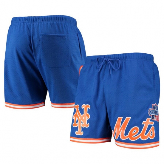 Men New York Mets Royal Team Logo Mesh Shorts Men New York Mets Royal Team Logo Mesh Shorts