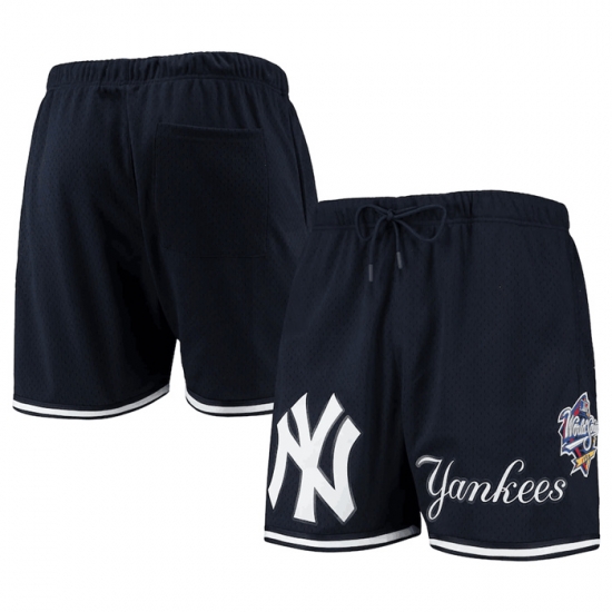 Men New York Yankees Navy Team Logo Mesh Shorts Men New York Yankees Navy Team Logo Mesh Shorts