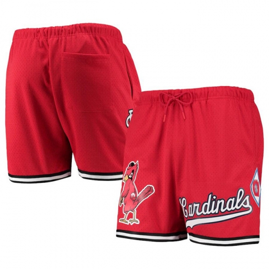 Men St Louis Cardinals Red Team Logo Mesh Shorts Men St Louis Cardinals Red Team Logo Mesh Shorts