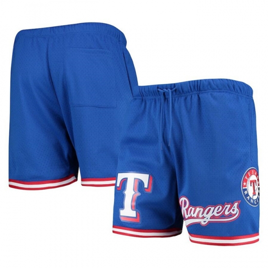 Men Texas Rangers Royal Team Logo Mesh Shorts Men Texas Rangers Royal Team Logo Mesh Shorts