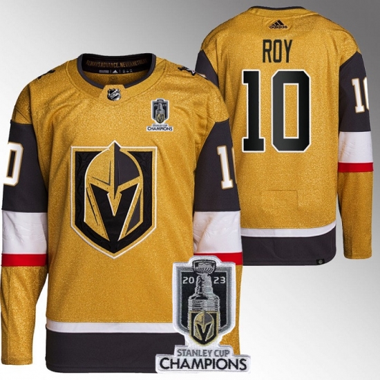 Men Women Youth Vegas Golden Knights #10 Nicolas Roy Gold 2023 Stanley Cup Champions Stitched Jersey Men Women Youth Vegas Golden Knights #10 Nicolas Roy Gold 2023 Stanley Cup Champions Stitched Jersey