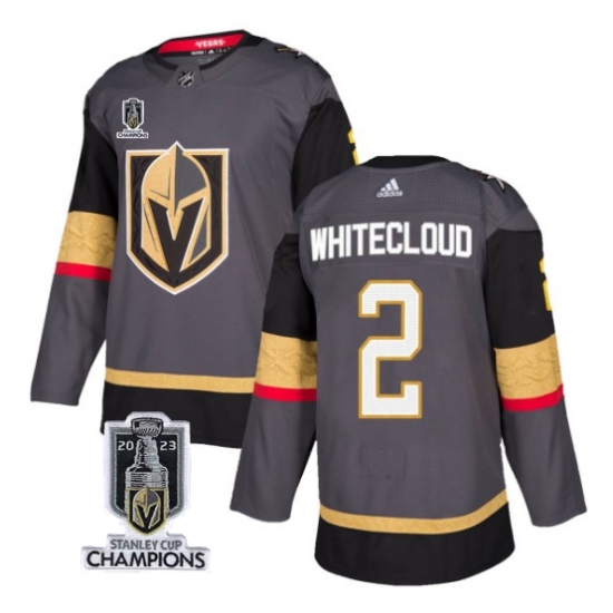 Men Women Youth Vegas Golden Knights #2 Zach Whitecloud Gray 2023 Stanley Cup Champions Stitched Jersey Men Women Youth Vegas Golden Knights #2 Zach Whitecloud Gray 2023 Stanley Cup Champions Stitched Jersey