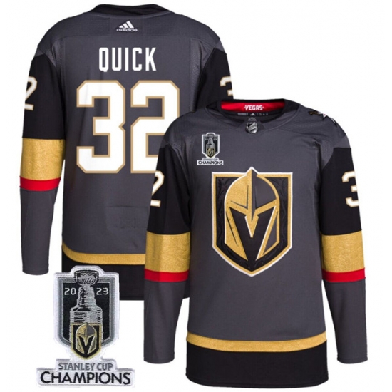 Men Women Youth Vegas Golden Knights #32 Jonathan Quick Gray 2023 Stanley Cup Champions Stitched Jersey Men Women Youth Vegas Golden Knights #32 Jonathan Quick Gray 2023 Stanley Cup Champions Stitched Jersey