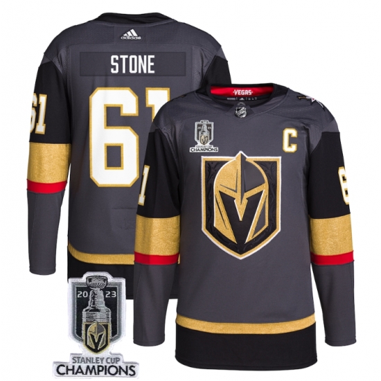 Men Women Youth Vegas Golden Knights #61 Mark Stone Gray 2023 Stanley Cup Champions Stitched Jersey Men Women Youth Vegas Golden Knights #61 Mark Stone Gray 2023 Stanley Cup Champions Stitched Jersey