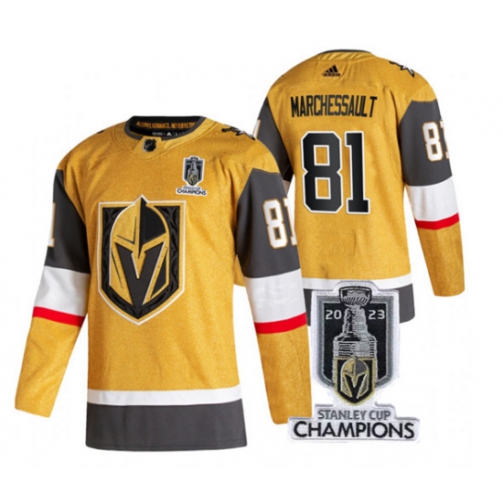 Men Women Youth Vegas Golden Knights #81 Jonathan Marchessault Gold 2023 Stanley Cup Champions Stitched Jersey Men Women Youth Vegas Golden Knights #81 Jonathan Marchessault Gold 2023 Stanley Cup Champions Stitched Jersey