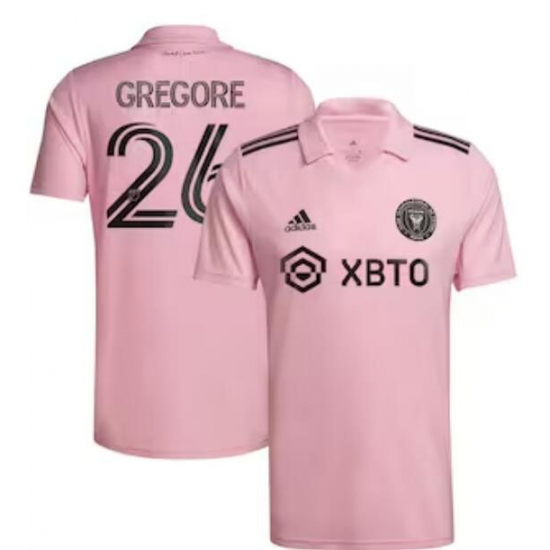 Men's Inter Miami CF Gregore adidas Pink 2022 The Heart Beat Kit Replica Team Player Jersey Men's Inter Miami CF Gregore adidas Pink 2022 The Heart Beat Kit Replica Team Player Jersey
