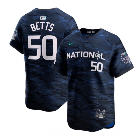 Men Los Angeles Dodgers 50 Mookie Betts Royal 2023 All Star Cool Base Stitched Jersey Men Los Angeles Dodgers 50 Mookie Betts Royal 2023 All Star Cool Base Stitched Jersey