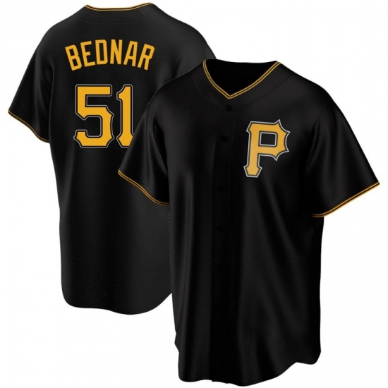Men Pittsburgh Pirates David Bednar #51 Black Cool Base Stitched Jersey Men Pittsburgh Pirates David Bednar #51 Black Cool Base Stitched Jersey