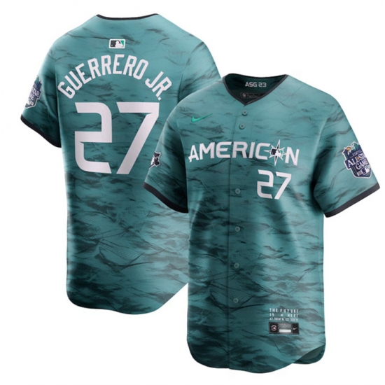 Men Toronto Blue Jays 27 Vladimir Guerrero Jr Teal 2023 All Star Cool Base Stitched Jersey Men Toronto Blue Jays 27 Vladimir Guerrero Jr Teal 2023 All Star Cool Base Stitched Jersey