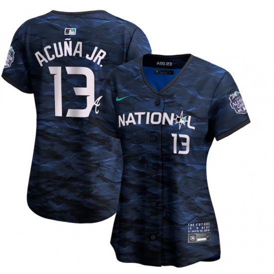Women Atlanta Braves 13 Ronald Acu F1a Jr Royal 2023 All Star Stitched Baseball Jersey Women Atlanta Braves 13 Ronald Acu F1a Jr Royal 2023 All Star Stitched Baseball Jersey
