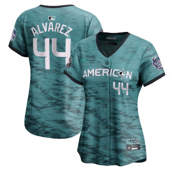 Women Houston Astros 44 Yordan Alvarez Teal 2023 All Star Stitched Baseball Jersey Women Houston Astros 44 Yordan Alvarez Teal 2023 All Star Stitched Baseball Jersey