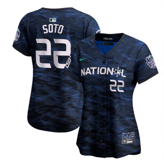 Women San Diego Padres 22 Juan Soto Royal 2023 All Star Stitched Baseball Jersey Women San Diego Padres 22 Juan Soto Royal 2023 All Star Stitched Baseball Jersey