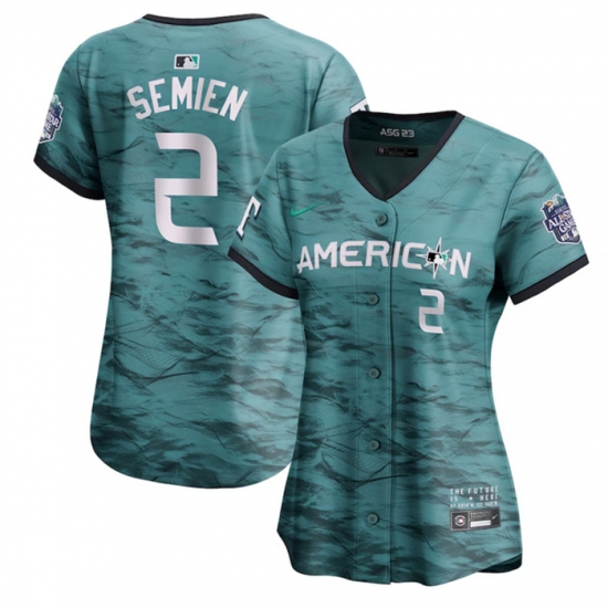 Women Texas Rangers 2 Marcus Semien Teal 2023 All Star Stitched Baseball Jersey Women Texas Rangers 2 Marcus Semien Teal 2023 All Star Stitched Baseball Jersey
