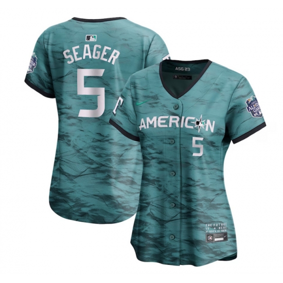 Women Texas Rangers 5 Corey Seager Teal 2023 All Star Stitched Baseball Jersey Women Texas Rangers 5 Corey Seager Teal 2023 All Star Stitched Baseball Jersey