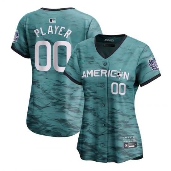 Women Active Player Custom 2023 All Star Teal Stitched Baseball Jersey Women Active Player Custom 2023 All Star Teal Stitched Baseball Jersey