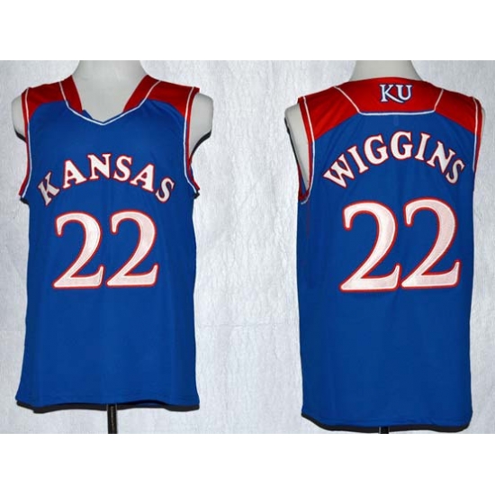 Mens Ncaa Nba Kansas Jayhawks #22 Wiggins Blue Jersey Mens Ncaa Nba Kansas Jayhawks #22 Wiggins Blue Jersey