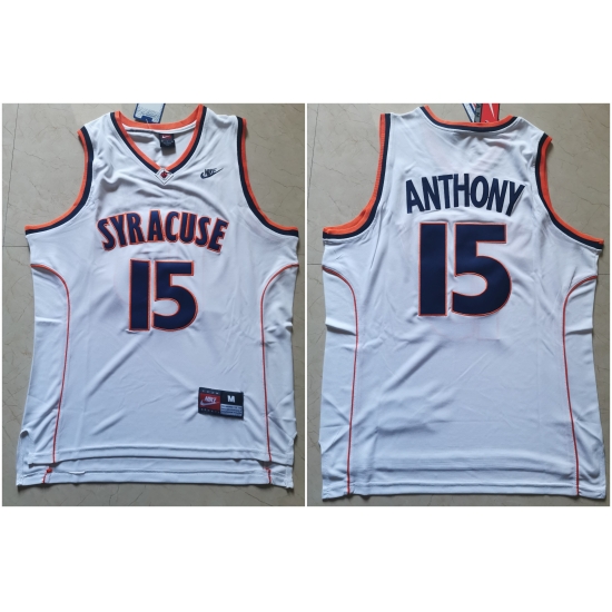 Syracuse University 15 Carmelo Anthony White Nike Basketball College Jersey Syracuse University 15 Carmelo Anthony White Nike Basketball College Jersey