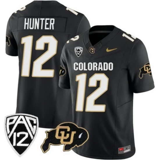 Colorado Buffaloes #12 Travis Hunter Black 2023 Fuse Stitched Football Jersey Colorado Buffaloes #12 Travis Hunter Black 2023 Fuse Stitched Football Jersey