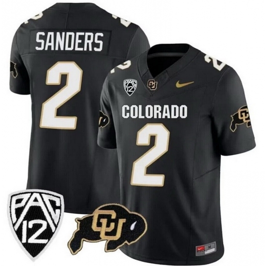 Colorado Buffaloes #2 Shedeur Sanders Black 2023 FUSE Stitched Football Jersey Colorado Buffaloes #2 Shedeur Sanders Black 2023 FUSE Stitched Football Jersey