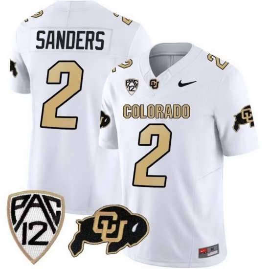 Colorado Buffaloes #2 Shedeur Sanders White 2023 FUSE Stitched Football Jersey Colorado Buffaloes #2 Shedeur Sanders White 2023 FUSE Stitched Football Jersey