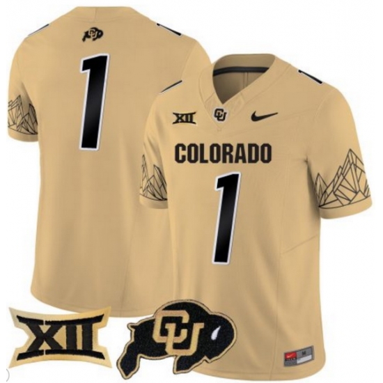 Men Colorado Buffaloes #1 Team Gold Vapor Limited Stitched Football Jersey Men Colorado Buffaloes #1 Team Gold Vapor Limited Stitched Football Jersey