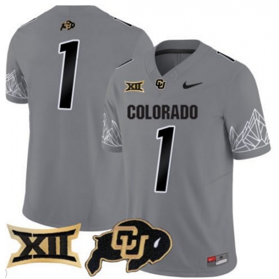 Men Colorado Buffaloes #1 Team Gray Vapor Limited Stitched Football Jersey Men Colorado Buffaloes #1 Team Gray Vapor Limited Stitched Football Jersey