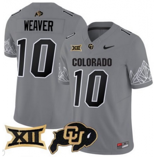 Men Colorado Buffaloes #10 Xavier Weaver Gray Vapor Limited Stitched Football Jersey Men Colorado Buffaloes #10 Xavier Weaver Gray Vapor Limited Stitched Football Jersey