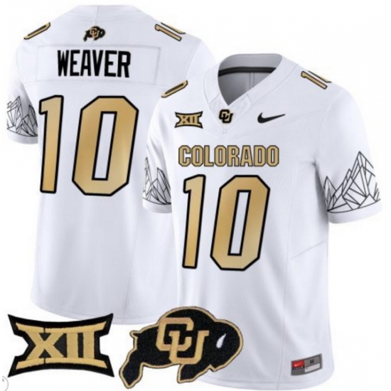 Men Colorado Buffaloes #10 Xavier Weaver White Vapor Limited Stitched Football Jersey Men Colorado Buffaloes #10 Xavier Weaver White Vapor Limited Stitched Football Jersey