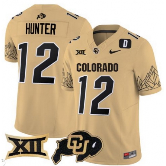 Men Colorado Buffaloes #12 Travis Hunter Gold Vapor Limited Stitched Football Jersey Men Colorado Buffaloes #12 Travis Hunter Gold Vapor Limited Stitched Football Jersey