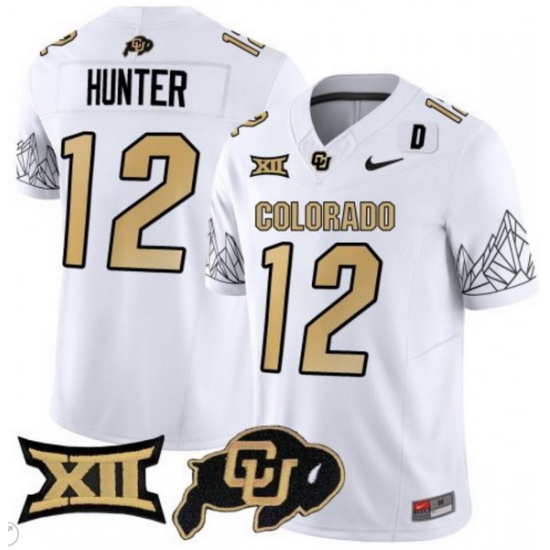 Men Colorado Buffaloes #12 Travis Hunter White Vapor Limited Stitched Football Jersey Men Colorado Buffaloes #12 Travis Hunter White Vapor Limited Stitched Football Jersey