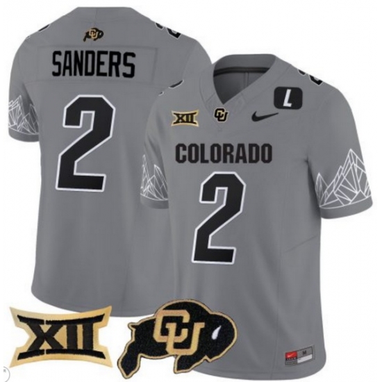 Men Colorado Buffaloes #2 Shedeur Sanders Gray Vapor Limited Stitched Football Jersey Men Colorado Buffaloes #2 Shedeur Sanders Gray Vapor Limited Stitched Football Jersey
