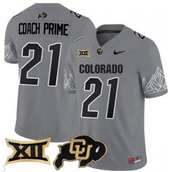 Men Colorado Buffaloes #21 Coach Prime Gray Vapor Limited Stitched Football Jersey Men Colorado Buffaloes #21 Coach Prime Gray Vapor Limited Stitched Football Jersey