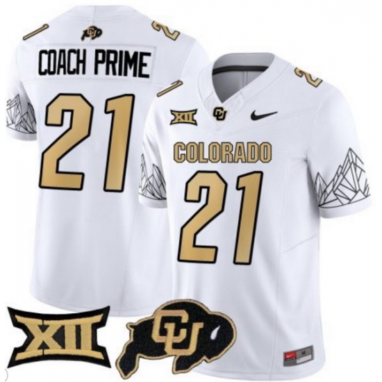 Men Colorado Buffaloes #21 Coach Prime White Vapor Limited Stitched Football Jersey Men Colorado Buffaloes #21 Coach Prime White Vapor Limited Stitched Football Jersey