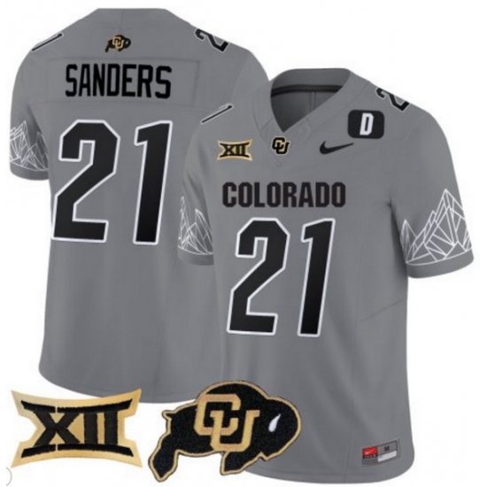 Men Colorado Buffaloes #21 Shilo Sanders Gray Vapor Limited Stitched Football Jersey Men Colorado Buffaloes #21 Shilo Sanders Gray Vapor Limited Stitched Football Jersey