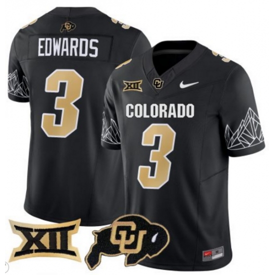 Men Colorado Buffaloes #3 Dylan Edwards Black Vapor Limited Stitched Football Jersey Men Colorado Buffaloes #3 Dylan Edwards Black Vapor Limited Stitched Football Jersey