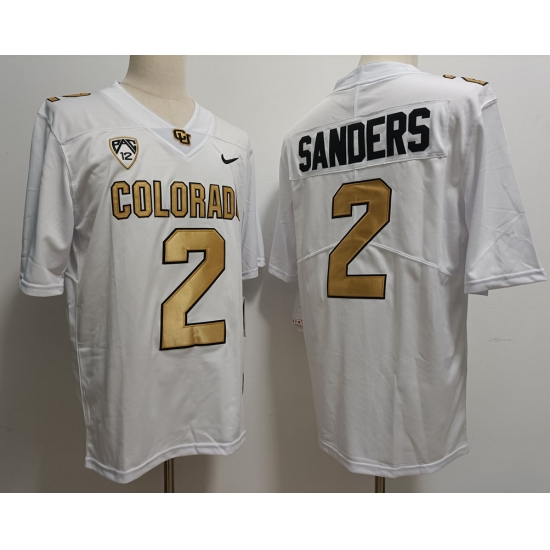 Men Colorado Buffaloes Shedeur Sanders #2 White Gold Stitched Football Jersey Men Colorado Buffaloes Shedeur Sanders #2 White Gold Stitched Football Jersey
