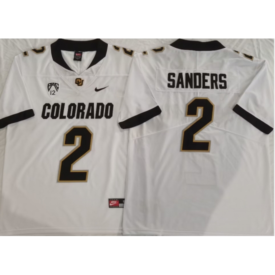 Men Colorado Buffaloes Shedeur Sanders #2 White Stitched Football Jersey II Men Colorado Buffaloes Shedeur Sanders #2 White Stitched Football Jersey II