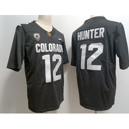 Men Colorado Buffaloes Travis Hunter #12 Black Stitched Football Jersey Men Colorado Buffaloes Travis Hunter #12 Black Stitched Football Jersey