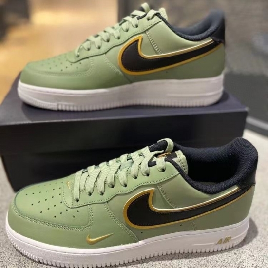 Men Nike Air Force One Green Gold 2024 Shoes Men Nike Air Force One Green Gold 2024 Shoes